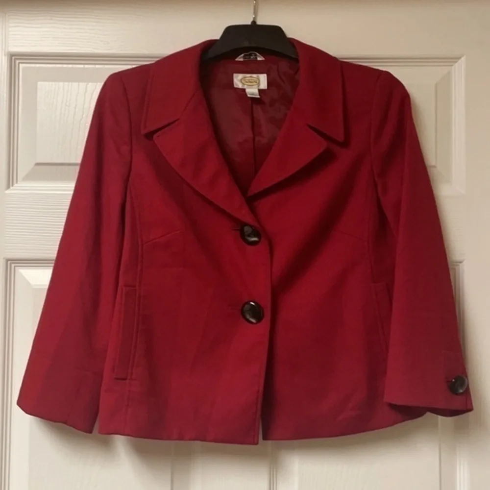 Talbots red wool blazer - Picture 3 of 6